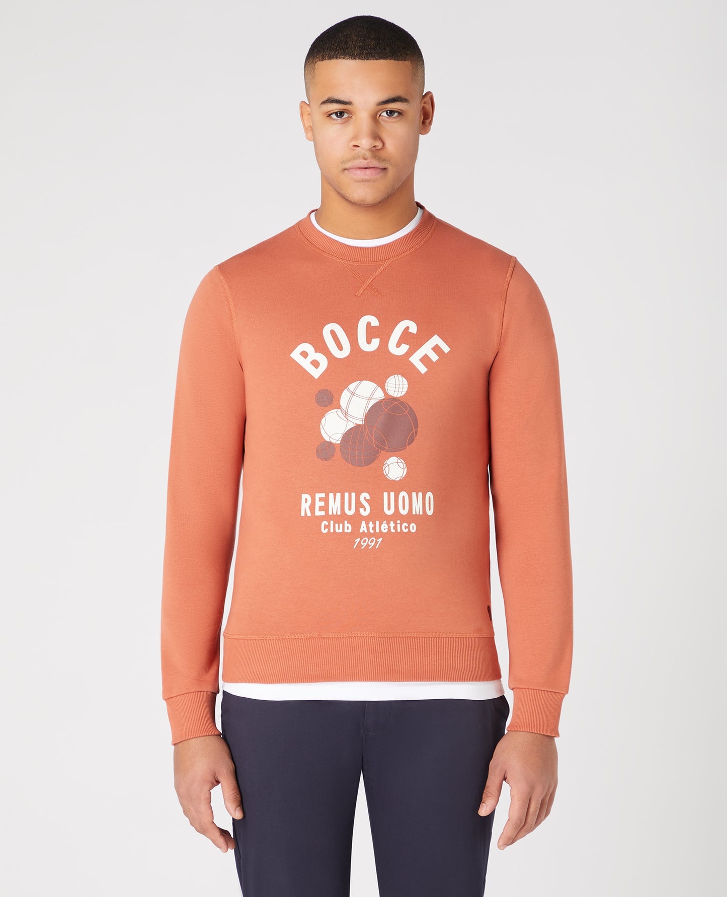 Remus Uomo Dark Orange Long Sleeve Casual Top 58790/585