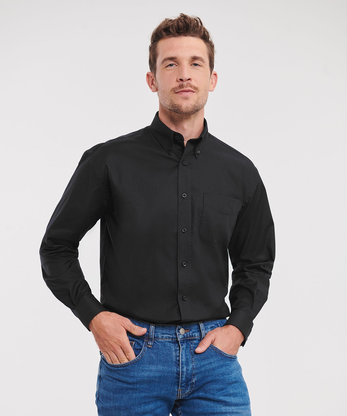 Russell Collection Long sleeve easycare Oxford shirt
