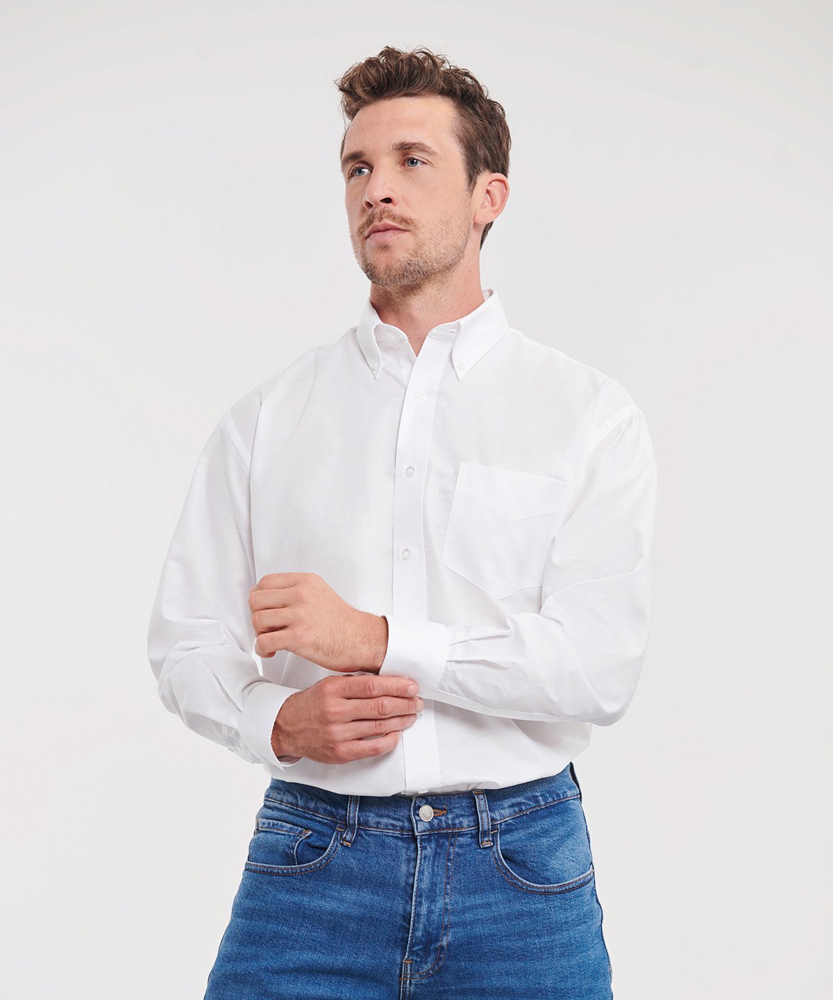 Russell Collection Long sleeve easycare Oxford shirt