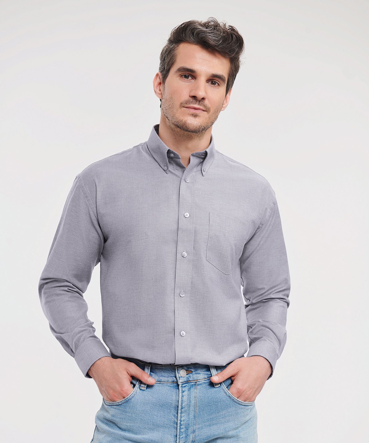 Russell Collection Long sleeve easycare Oxford shirt