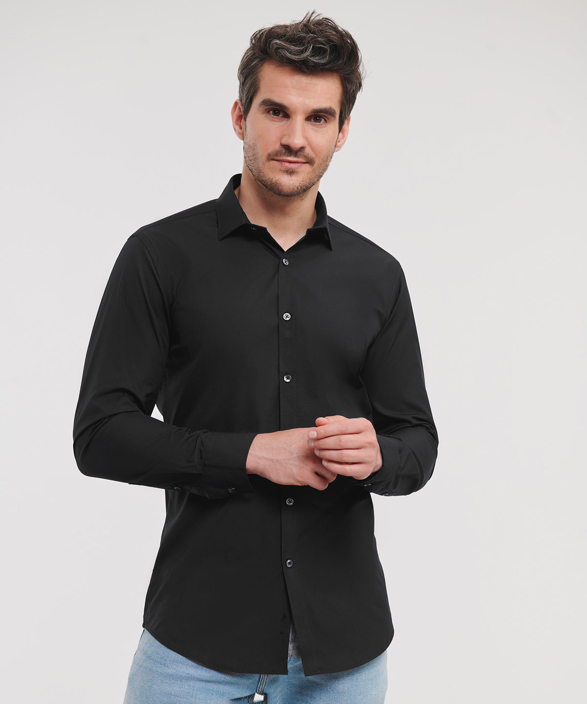 Russell Collection Long sleeve ultimate stretch shirt