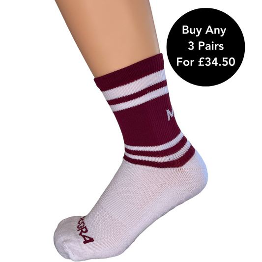 McGra Grip Socks Maroon & White