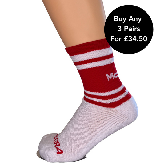 McGra Grip Socks Red & White