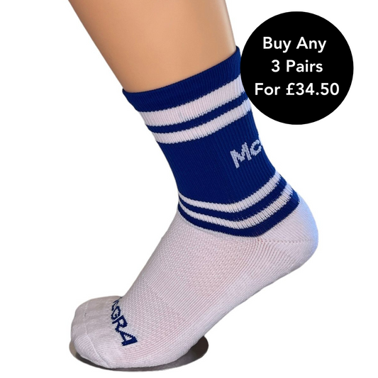 McGra Grip Socks Blue & White