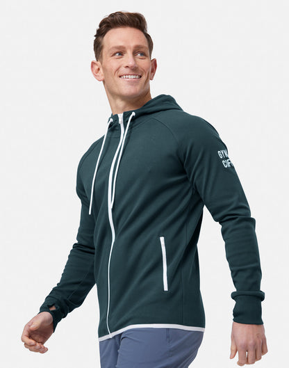 Gym Plus Coffee Chill Zip Hoodie In Moss Green