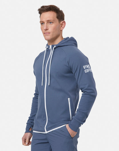 Gym Plus Coffee Chill Zip Hoodie In Thunder Blue