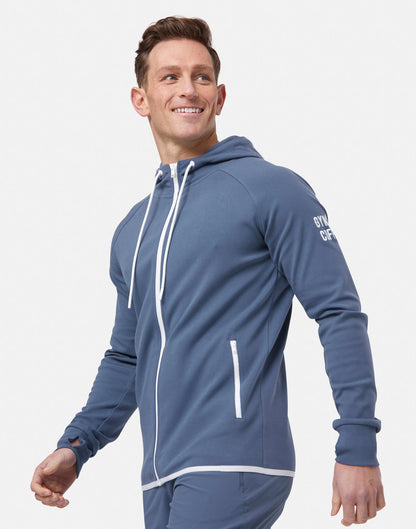 Gym Plus Coffee Chill Zip Hoodie In Thunder Blue