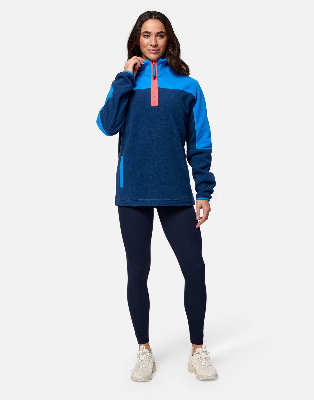 Half Zip Polar Fleece in Petrol Blue Unisex