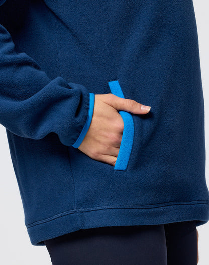 Half Zip Polar Fleece in Petrol Blue Unisex