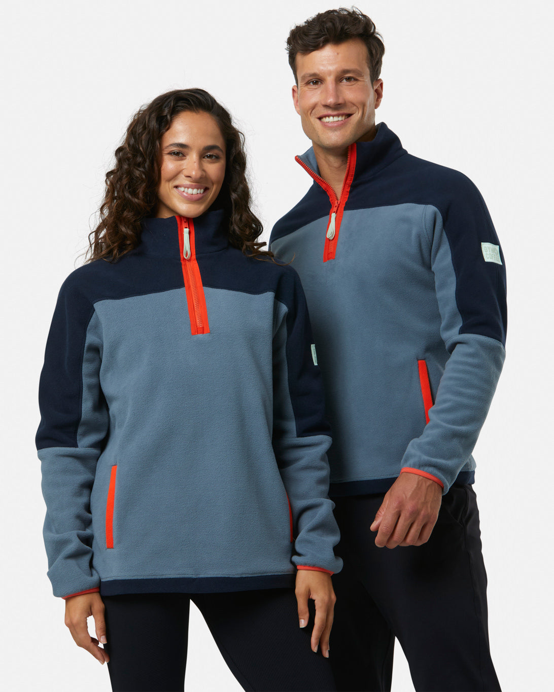 Gym Plus Coffee Half Zip Polar Fleece in Stone Blue