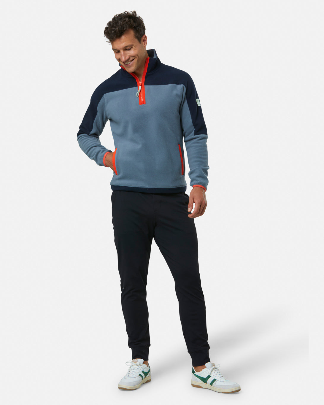 Gym Plus Coffee Half Zip Polar Fleece in Stone Blue