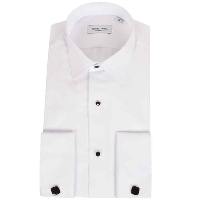 White Label Slim Black Button Formal Shirt 82101