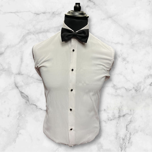 White Label Tapered Black Button Formal Shirt 82091