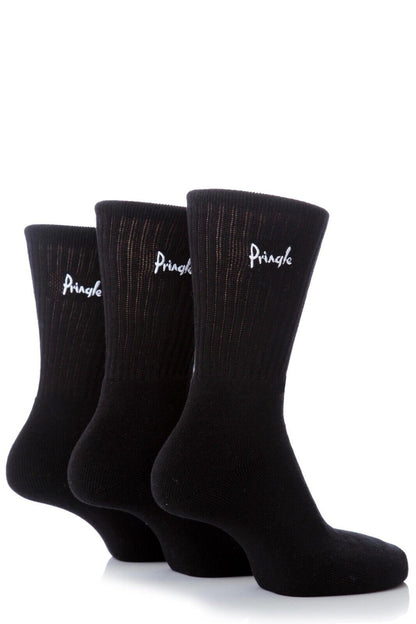 Pringle Mens 3 Pack Black Socks