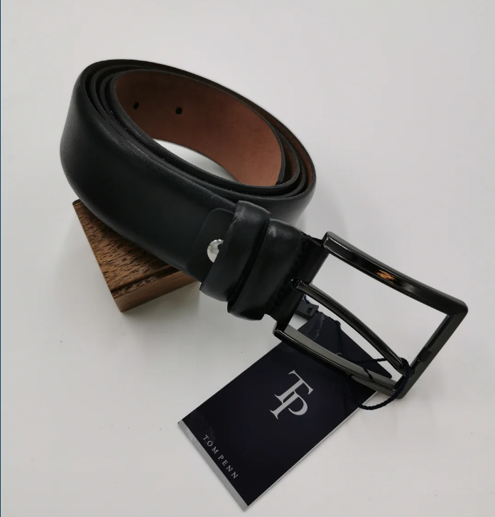 Tom Penn Black Leather Belt