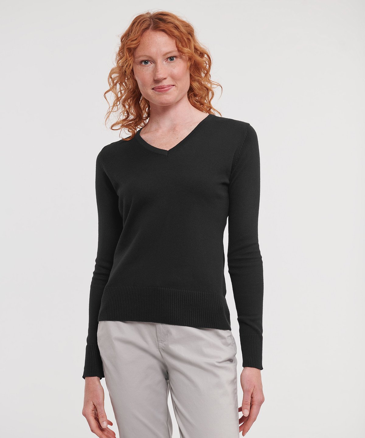 Russell Collection Women's v-neck knitted sweater