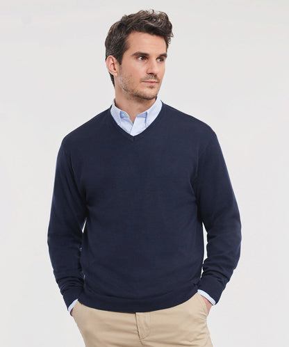 Russell Collection V-neck knitted sweater