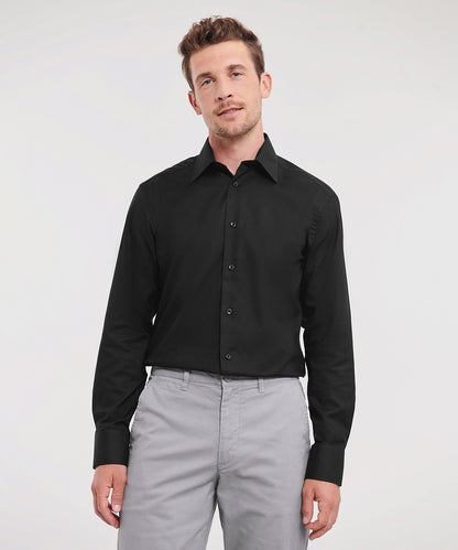 Russell Collection Long sleeve easycare tailored Oxford shirt