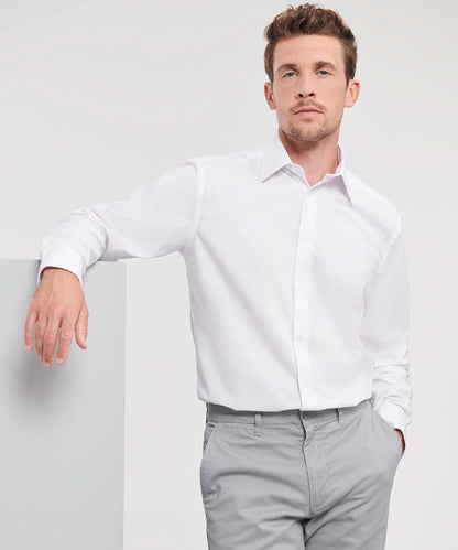 Russell Collection Long sleeve easycare tailored Oxford shirt