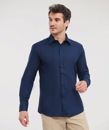 Russell Collection Long sleeve easycare tailored Oxford shirt