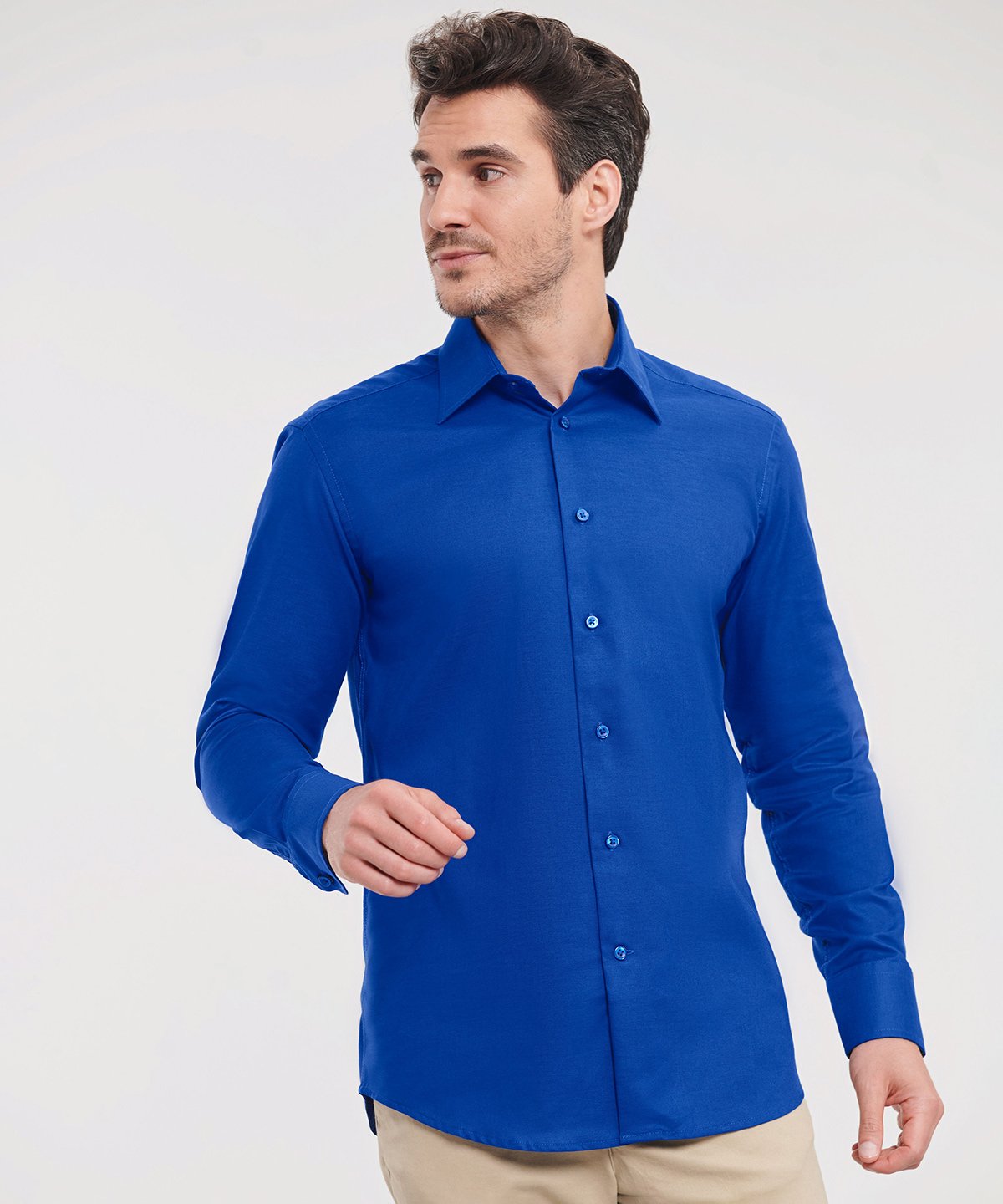 Russell Collection Long sleeve easycare tailored Oxford shirt