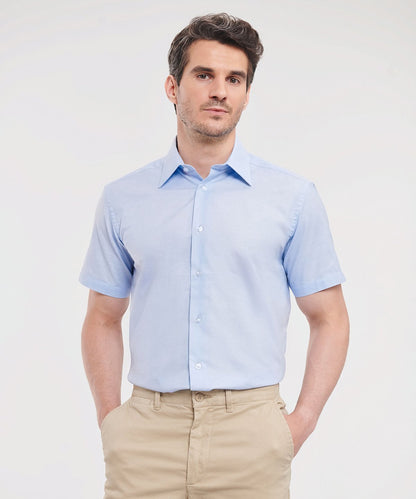 Russell Collection Short sleeve easycare tailored Oxford shirt