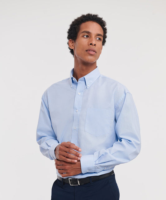 Russell Collection Long sleeve easycare Oxford shirt