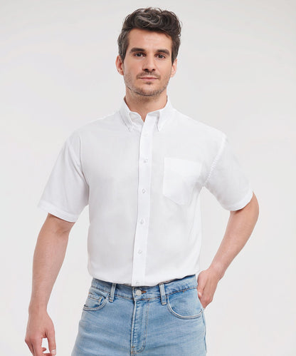 Russell Collection Short sleeve easycare Oxford shirt