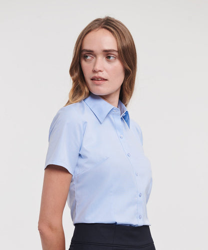 Russell Collection Women's short sleeve herringbone shirt