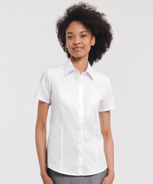 Russell Collection Women's short sleeve herringbone shirt