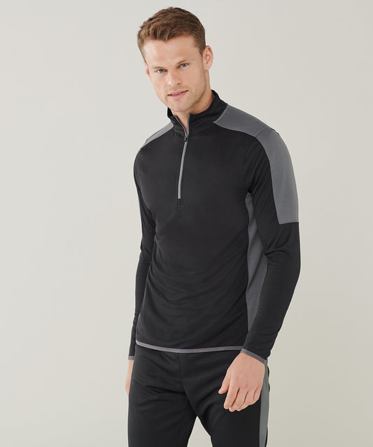 Finden Hales Quarter Zip Mid-Layer With Contrast Panelling