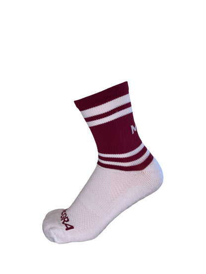 McGra Grip Socks Maroon & White